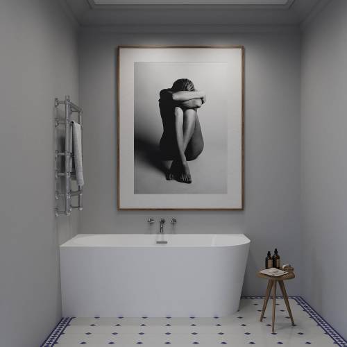 Пристенная  акриловая ванна Wellsee Excellence Pro 28760604R, 150*73 см, цвет белый  глянец. Набор 4 в 1: ванна 287606000, ножки, слив-перелив золото  231925000.