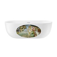 Отдельностоящая  акриловая ванна Wellsee Chic Riviera 202010446, 170*76 см, цвет белый  глянец с художественным изображением на внешней стенке ванны. Набор 4 в  1: ванна 236801000. 250101001, ножки, экран, слив-перелив хром  231921000. Под заказ.