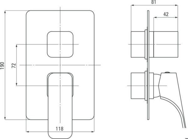 Смеситель без скрытого механизма Deante Hiacynt BXY AQHM