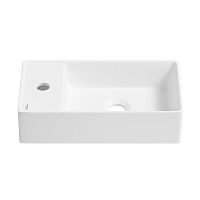 Настенная или накладная раковина Wellsee WC Area 321807000, 41*23 см (матовая белая)