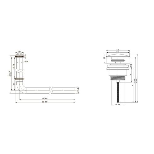Сифон и донный клапан Wellsee Drainage System 182101003 (состоит из 182101000, 182139000)