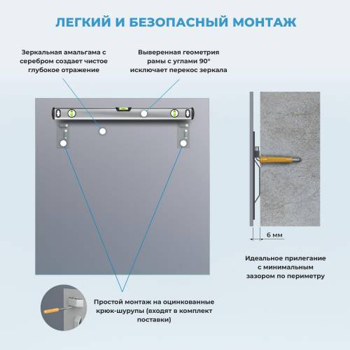 Квадратное зеркало Wellsee 7 Rays' Spectrum 172200330 (80*80 см, черный контур)