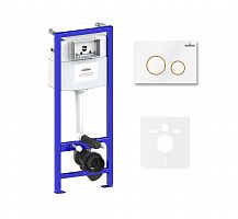 Инсталляция для унитаза комплект 4 в 1 Lavinia Boho Relfix 77010025: система инсталляции для подвесного унитаза, стандартный комплект креплений, шумоизоляция, кнопка смыва