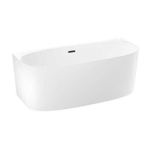 Пристенная акриловая ванна Wellsee Belle Spa 2.0 235804003, 170*75 см Набор 4 в 1: ванна 235804000, каркас, экран, слив-перелив матовый черный 231924000.