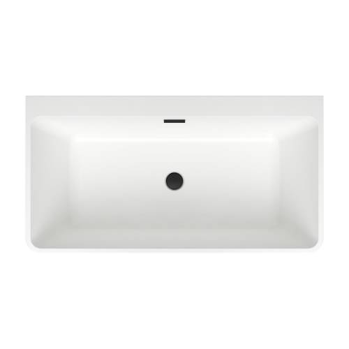 Отдельностоящая акриловая ванна Wellsee Graceful Pro 230901003, 140*74 см Набор 4 в 1: ванна 230901000, ножки, экран, слив-перелив матовый черный 231919000.