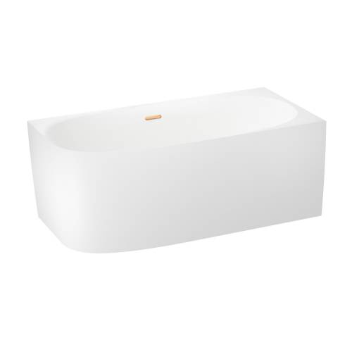 Пристенная акриловая ванна Wellsee Belle Spa 2.0 235803004, 160*75 см (правая) Набор 4 в 1: ванна 235803000, каркас, экран, слив-перелив золото 231925000.