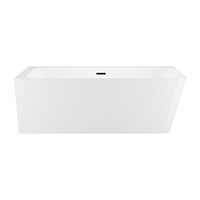 Отдельностоящая  акриловая ванна Wellsee Bromance 23160403R, 170*78 см, цвет белый  глянец. Набор 4 в 1: ванна 231604000, ножки, экран, слив-перелив матовый  черный 231919000.