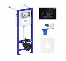 Инсталляция для унитаза комплект 5 в 1 Lavinia Boho Relfix 77020049: система инсталляции для подвесного унитаза, удлиненный комплект креплений, шумоизоляция, кнопка смыва, диспенсер