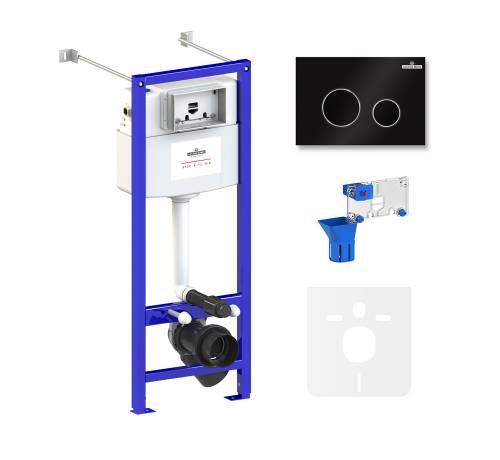 Инсталляция для унитаза комплект 5 в 1 Lavinia Boho Relfix 77020049: система инсталляции для подвесного унитаза, удлиненный комплект креплений, шумоизоляция, кнопка смыва, диспенсер