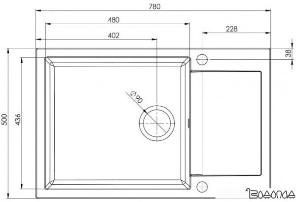Кухонная мойка Aquasanita Tesa SQT105 (церриус 120)