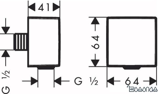 Шланговое подключение Hansgrohe FixFit Square 26455700 (белый матовый) фото 2