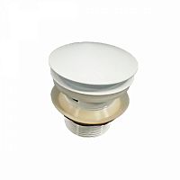 Донный клапан для ванн без переливного отверстия, click-clack, белый матовый (покрытие solid), 08010049