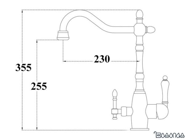 Смеситель ZorG ZR 312 YF-33 (бронзовый) фото 2
