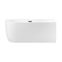 Пристенная акриловая ванна Wellsee Belle Spa 235702003, 150*75 см (правая) Набор 4 в 1: ванна 235702000, каркас, экран, слив-перелив матовый черный 231924000.