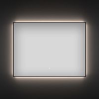 Прямоугольное зеркало с фоновой LED-подсветкой Wellsee 7 Rays' Spectrum 172201070 (100*80 см, черный контур, сенсорная кнопка)