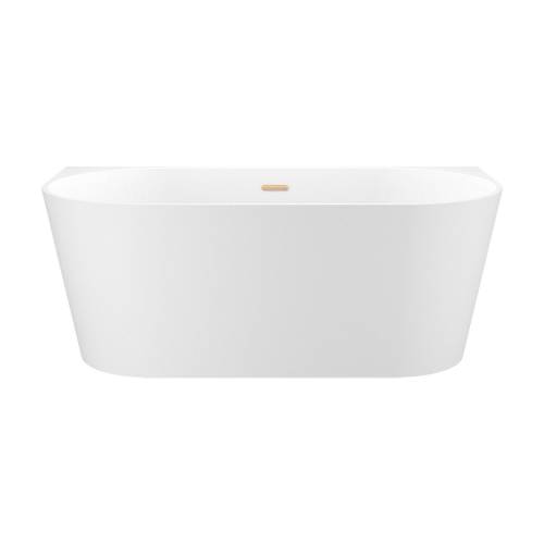 Пристенная  акриловая ванна Wellsee Excellence Pro 28760404R, 180*80 см, цвет белый  глянец. Набор 4 в 1: ванна 287604000, ножки, слив-перелив золото  231925000.