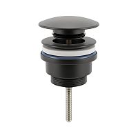 Донный клапан для раковины Wellsee Drainage System 182140000 (универсальный, подходит как для раковин с переливом, так и для раковин без переливного отверстия; высота 80-130 мм; матовый черный)