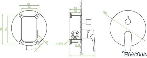 Смеситель Laveo Alea BLE 00PD