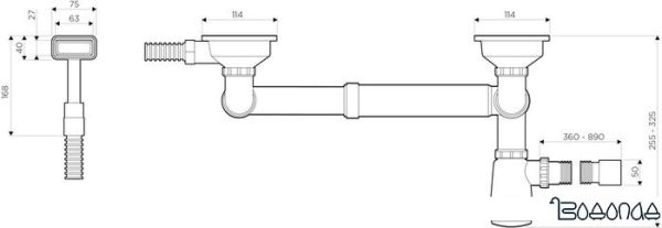 Сифон Omoikiri WK-1.5 IN
