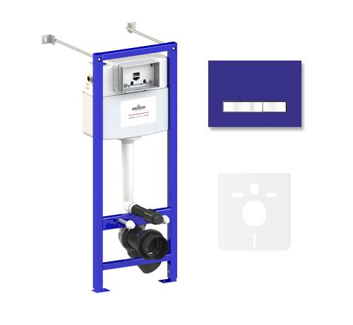 Инсталляция для унитаза комплект 4 в 1 Lavinia Boho Relfix 77020027: система инсталляции для подвесного унитаза, удлиненный комплект креплений, шумоизоляция, кнопка смыва.