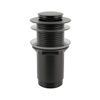 Донный клапан для раковины Wellsee Drainage System 182135000 (без перелива, подходит только для раковин без переливного отверстия; высота 92-132 мм; матовый черный)