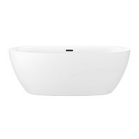 Отдельностоящая  акриловая ванна Wellsee Enjoy e Amedeo 23740103R, 175*83 см, цвет белый  глянец. Набор 4 в 1: ванна 237401000, ножки, экран, слив-перелив  матовый черный 231924000.