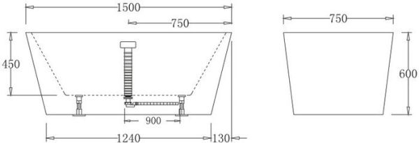 Ванна BelBagno BB71 150x75