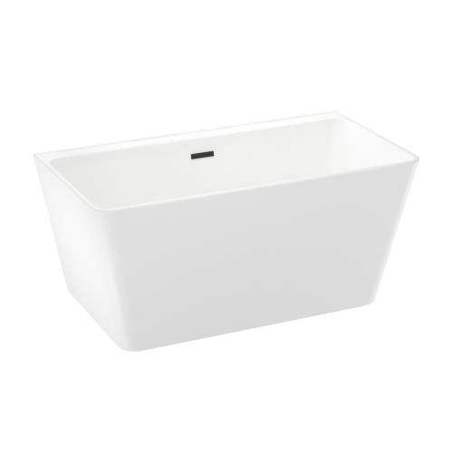 Отдельностоящая акриловая ванна Wellsee Graceful Pro 230901003, 140*74 см Набор 4 в 1: ванна 230901000, ножки, экран, слив-перелив матовый черный 231919000.