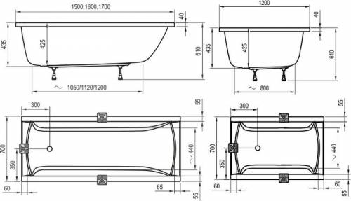 Ванна акриловая Ravak Classic, 140 x 70 см