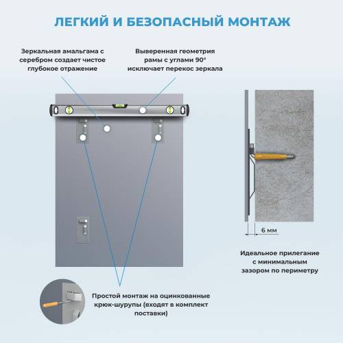Прямоугольное зеркало Wellsee 7 Rays' Spectrum 172200460 (40*60 см, черный контур)