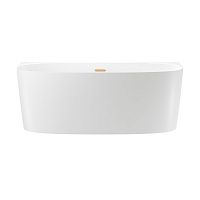 Пристенная акриловая ванна Wellsee Belle Spa 2.0 235801004, 160*75 см Набор 4 в 1: ванна 235801000, ножки, экран, слив-перелив золото 231925000.