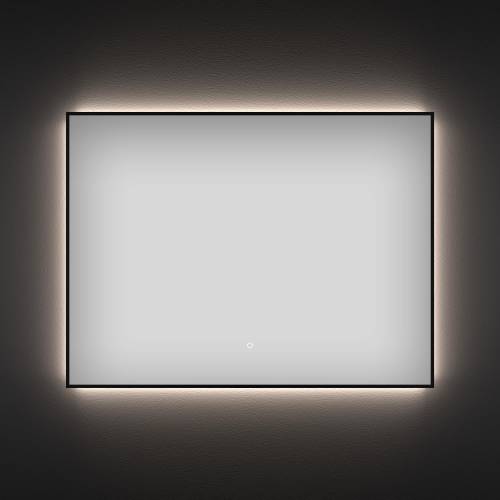 Прямоугольное зеркало с фоновой LED-подсветкой Wellsee 7 Rays' Spectrum 172201090 (120*80 см, черный контур, сенсорная кнопка)