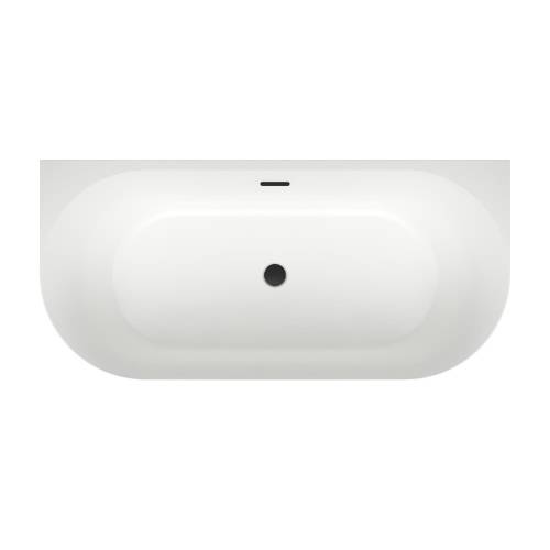 Пристенная акриловая ванна Wellsee Belle Spa 3.0 235901003, 170*80 см Набор 4 в 1: ванна 235901000, ножки, экран, слив-перелив матовый черный 231924000.