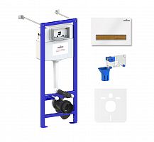 Инсталляция для унитаза комплект 5 в 1 Lavinia Boho Relfix 77020059: система инсталляции для подвесного унитаза, удлиненный комплект креплений, шумоизоляция, кнопка смыва, диспенсер
