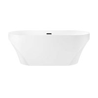 Отдельностоящая акриловая ванна Wellsee Croquis 230301003, 166*77 см Набор 4 в 1: ванна 230301000, ножки, экран, слив-перелив матовый черный 231924000.