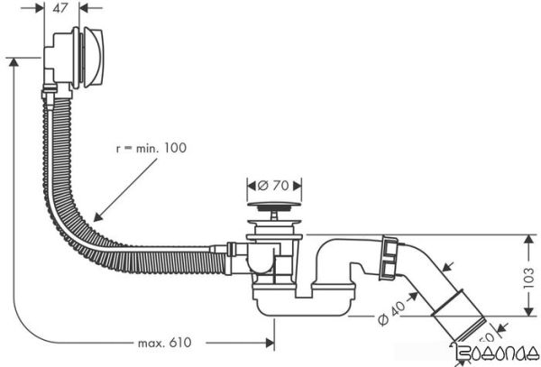 Сифон Hansgrohe Flexaplus 58143000