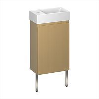 Wellsee Тумба под умывальник 3 в 1 WC Area 221803004 (тумба/матовый бежевый, раковина/глянцевый белый, ножки/нержавеющая сталь)