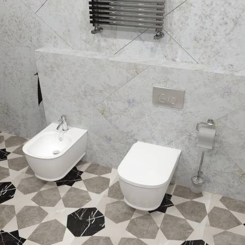 Инсталляция для унитаза комплект 5 в 1 Lavinia Boho Relfix 77020047: система инсталляции для подвесного унитаза, удлиненный комплект креплений, шумоизоляция, кнопка смыва, диспенсер