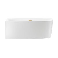 Пристенная акриловая ванна Wellsee Belle Spa 2.0 235802004, 160*75 см (левая) Набор 4 в 1: ванна 235802000, каркас, экран, слив-перелив золото 231925000.