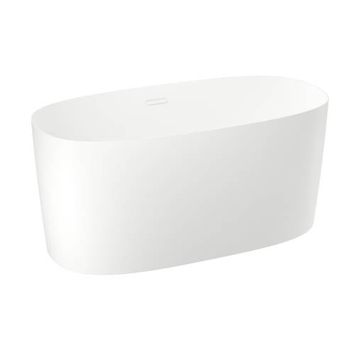 Отдельностоящая акриловая ванна Wellsee Câlin 230201002, 140*70 см Набор 4 в 1: ванна 230201000, ножки, экран, слив-перелив глянцевый белый 231922000.