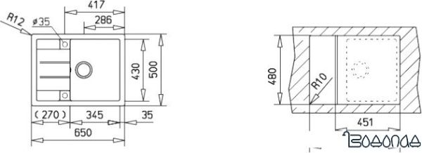 Кухонная мойка TEKA Astral 45 B-TG Шоколад [40143512]