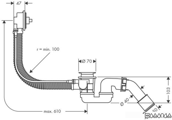 Сифон Hansgrohe Flexaplus 58140180