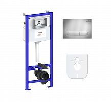 Инсталляция для унитаза комплект 4 в 1 Lavinia Boho Relfix 77010002: система инсталляции для подвесного унитаза, стандартный комплект креплений, шумоизоляция, кнопка смыва