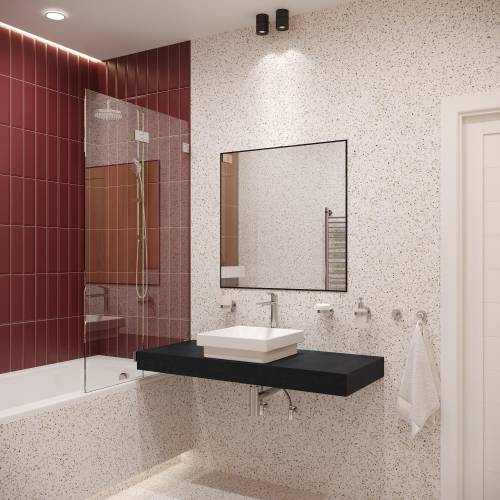 Квадратное зеркало Wellsee 7 Rays' Spectrum 172200320 (75*75 см, черный контур)