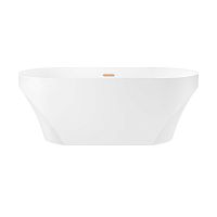 Отдельностоящая акриловая ванна Wellsee Croquis 230301004, 166*77 см Набор 4 в 1: ванна 230301000, ножки, экран, слив-перелив золото 231925000.