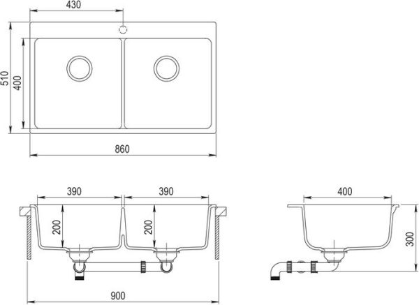 Кухонная мойка Aquasanita Magna SQM200AW (alba 710)