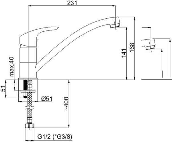 Смеситель Rubineta Tornado 20 [TR00008] фото 2