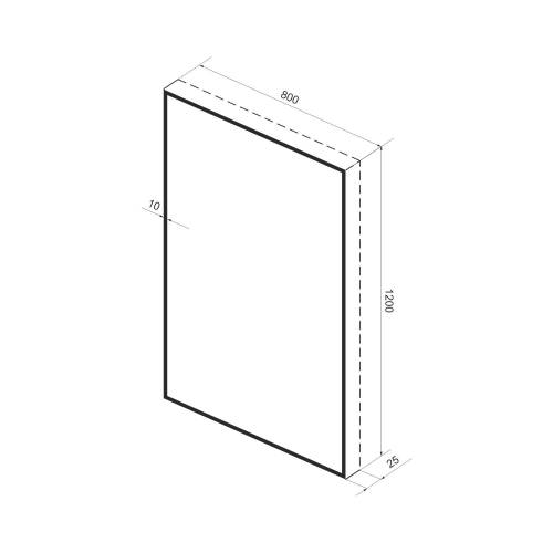 Прямоугольное зеркало с фоновой LED-подсветкой Wellsee 7 Rays' Spectrum 172201080 (80*120 см, черный контур, сенсорная кнопка)