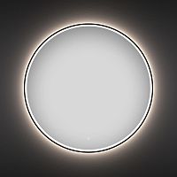 Круглое зеркало с фронтальной LED-подсветкой Wellsee 7 Rays' Spectrum 172200200 (D = 60 см, черный контур, сенсорная кнопка)