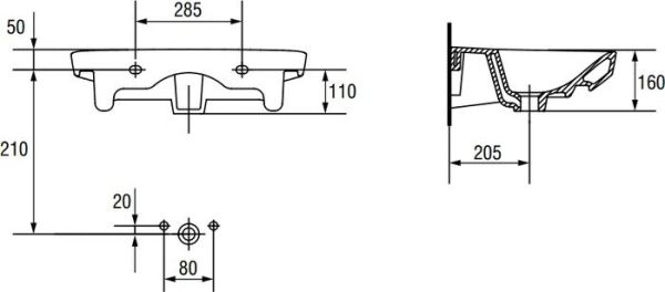 Умывальник Cersanit CARINA 60 60x41.5